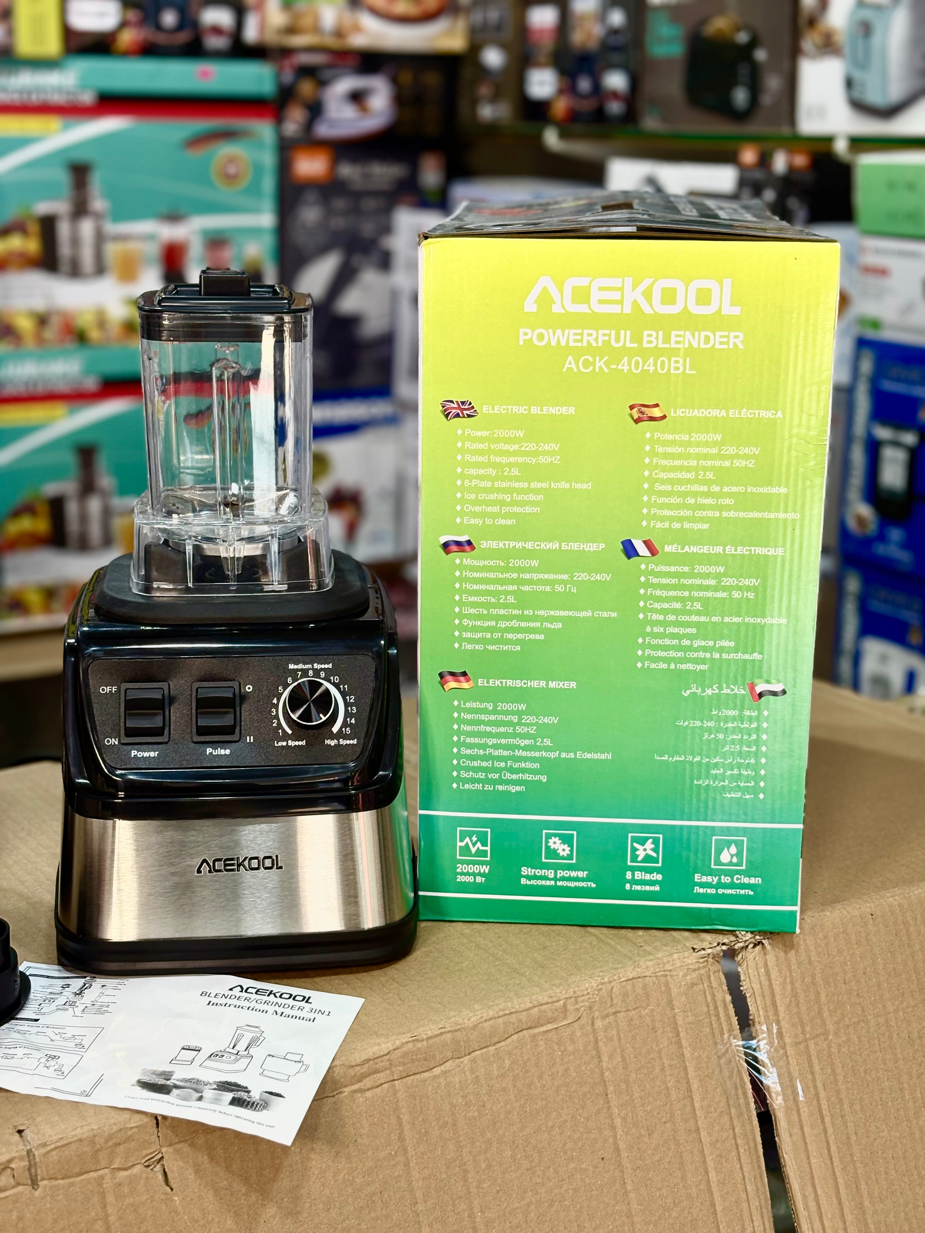 ACEKOOL 3 in 1 Blender ACK-4020BL