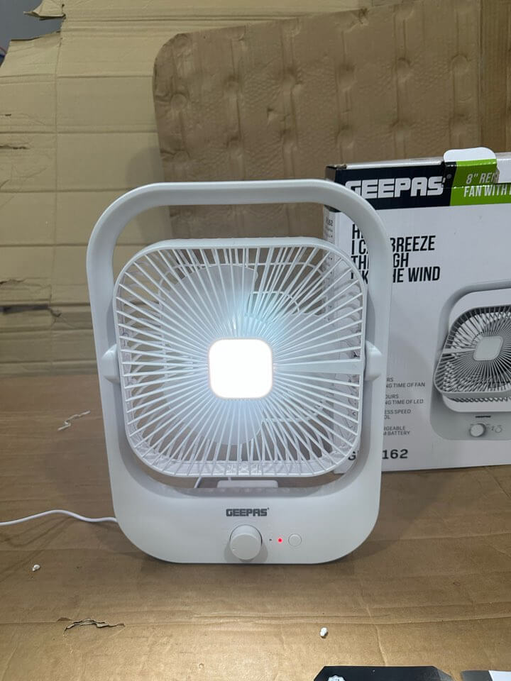 Geepas 8" Rechargeable Fan With LED light